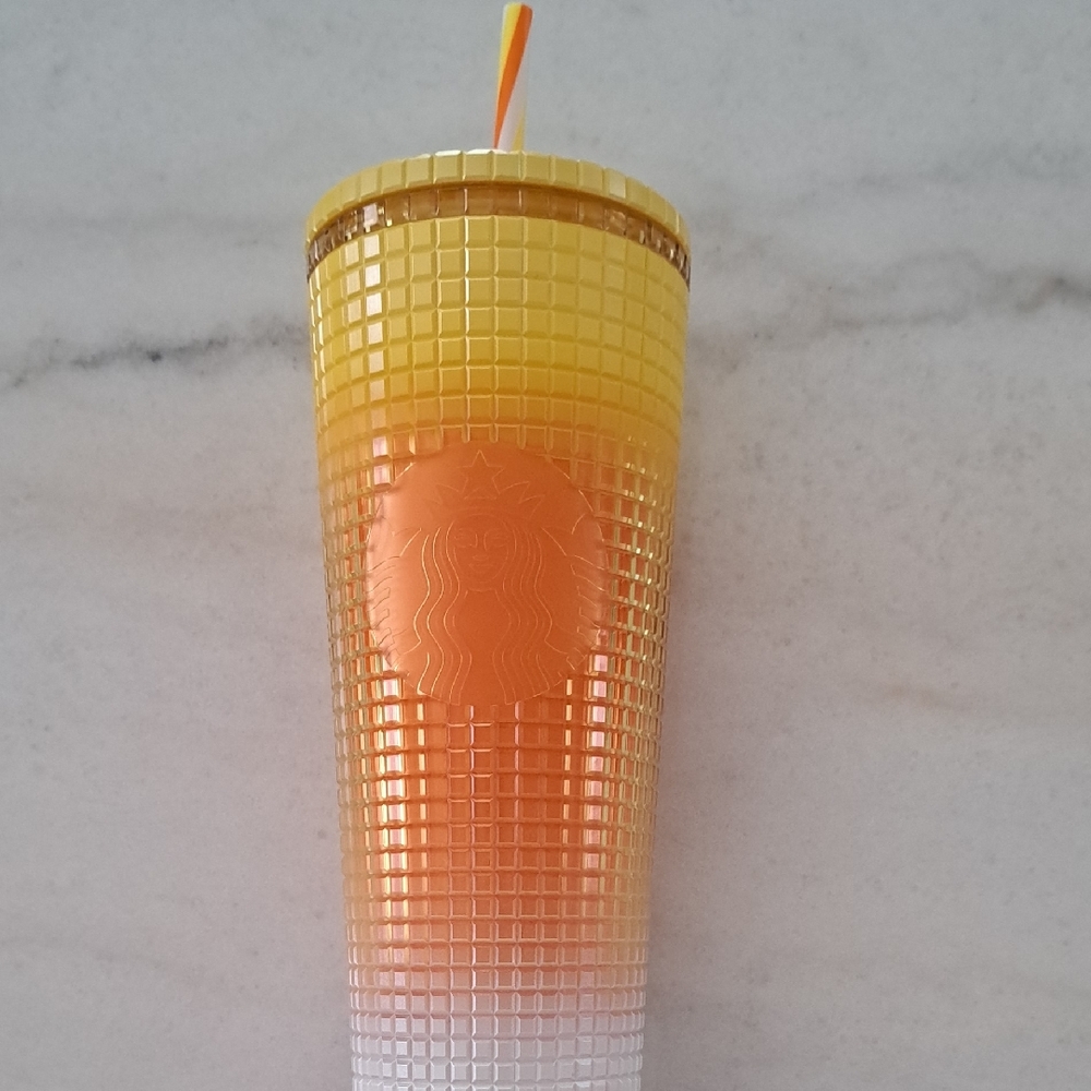 NWT Starbucks Disney Corn Candy Yellow and Orange Gradient Drinkware Tumbler